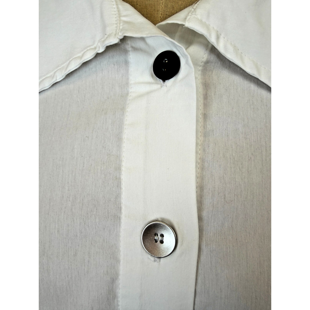 NWT Sassy BOUTIQUE #13450 White w/Black Pattern Button Down Tunic #0216 XS - Picture 7 of 12